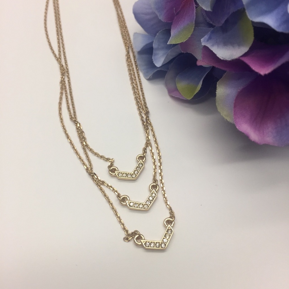 NWT Nicole Miller Chevron Layer Necklace